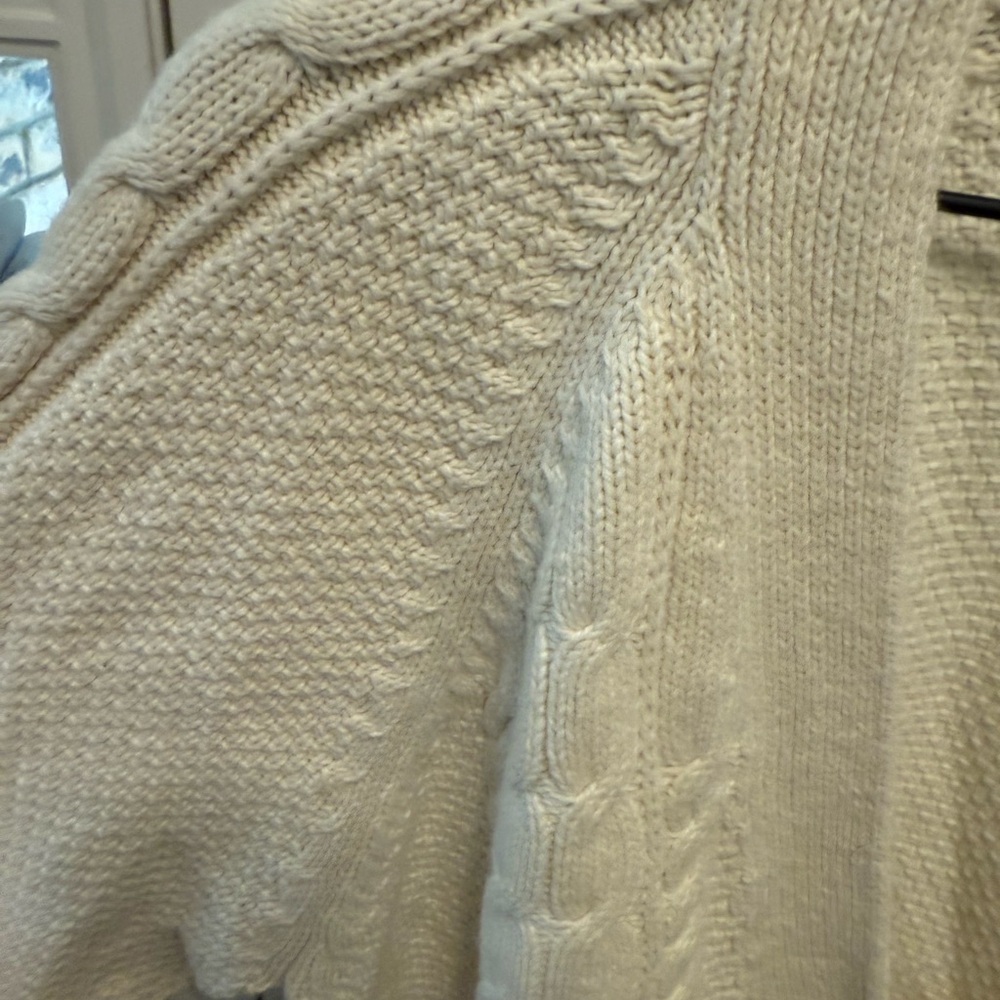 Gap Oversized Cable Knit Graandpa Button Down Car… - image 4